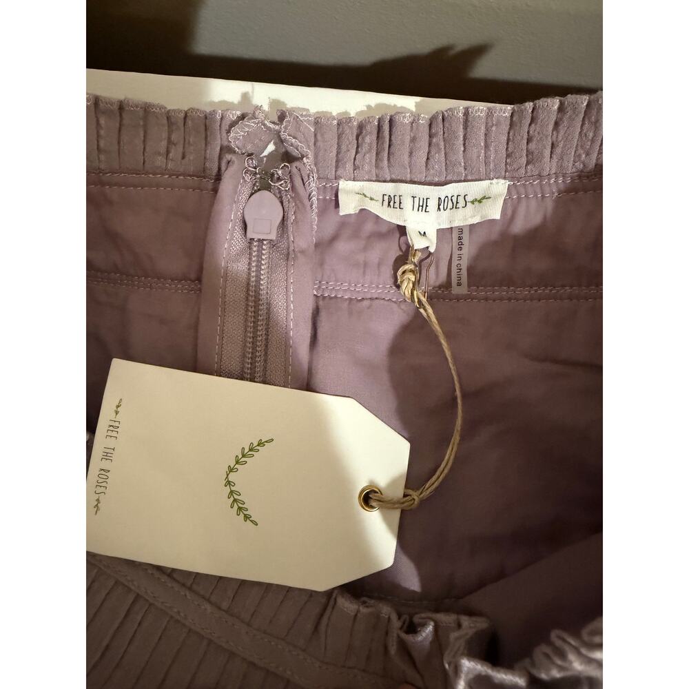 Free the Roses Pleated Waist Ruffle Mini Skirt – NWT-Size Medium Purple - Picture 4 of 6